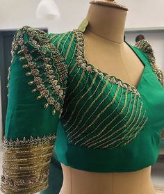 Zardosi Blouse Design, Bahubali Blouse, Latest Maggam Work Designs, Exclusive Blouse Designs, Cotton Blouse Design