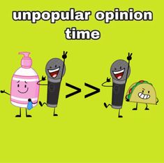 an image of two cartoon characters with the words unpopular opinion time in front of them