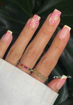 Spring Acrylic Nails, Nails Easy, Easy Nails, Simple Gel Nails, Summery Nails, Work Nails, Short Square Acrylic Nails, Nails Spring, Nails 2023