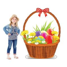 Perfect decoration or prop for any Easter or spring event. Easy to set up, this Easter Basket Cardboard Standup features a single-sided high-quality print on cardboard with an easel on the back so it can stand on its own. Cardboard cutouts make great decor for parties, photo ops, and events. Order yours today. Advanced Graphics | Advanced Graphics Easter Basket Cardboard Standup 57.0 H x 45.0 W x 1.0 D in Red / Green | 4' 9" H X 3' 9" W X 1" D | Wayfair Cardboard Standup, Life Size Cutouts, Cardboard Cutouts, Spring Event, Easter Basket, Outdoor Cooking, Easter Baskets, Door Decorations, Stand Up