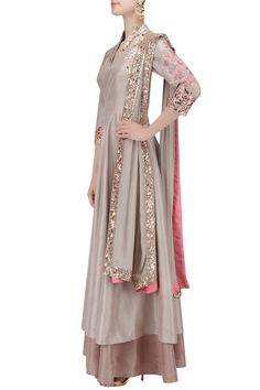 Grey Color Designer Plazzo Suit Nice Suits, Plazzo Suit, Plazzo Suits, Indian Suit, Pink Dupatta, Attractive Dresses, Pin Boards, Designer Outfit, Fashionable Dresses