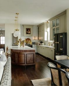 the kitchen is clean and ready to be used as a dining room or living room