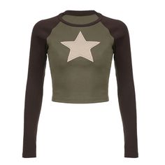 44536538824926|44536538857694|44536538890462 Casual Stretch Top With Star Print, Trendy Fitted Tops With Star Print, Y2k Star Print Tops For Streetwear, Fitted Y2k Tops With Star Print, Fitted Star Print Y2k Top, Casual Fall Tops With Star Patch, Summer Grunge Star Print Top, Fitted Star Print Tops For Streetwear, Stretch 90s Style Tops For Fall