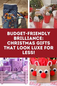 the words budget - friendly brillance christmas gifts that look like for less are shown