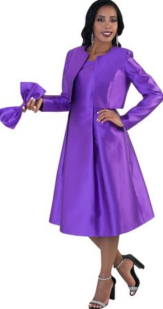 Tally Taylor Style: 4637 Faux Silk Dress with detachable bow Shop our different departments today for dresses, suits, hats, robes and more! Royal Blue Coat, 1 Piece Dress, Church Dresses For Women, Black And Blue Dress, Church Dress, Church Suits, Shirtwaist Dress, Church Dresses, Bell Sleeve Dress