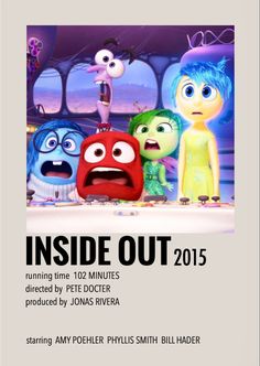 an advertisement for inside out 2013 with characters from the animated movie, monsters and aliens