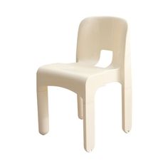 a white plastic chair on a white background