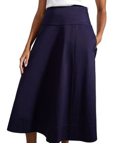 HOBBS LONDON Cecelia A-Line Midi Skirt Women - Bloomingdale's Longchamp Mini, Slim Fit Skirts, Cotton Skirts, Hobbs London, Linen Pajamas, Wedding Flats, Black Camel, Black Midi Skirt, Skirt Women