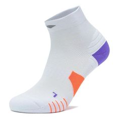 Li-Ning Cushion Ankle Socks 'White Purple Orange' AWST103-10 White Breathable Stretch Socks, White Stretch Breathable Socks, White Stretch Running Socks, Purple Orange, Stylish Sneakers, Ankle Socks, Perfect Pair, Socks, Cushions