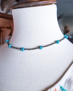 Makin' Me Look Good Again Choker Adjustable Turquoise Choker With Tiny Beads, Adjustable Turquoise Beaded Necklaces Nickel Free, Adjustable Silver Turquoise Necklace With Lobster Clasp, Adjustable Turquoise Beaded Nickel-free Necklace, Adjustable Turquoise Beaded Choker, Adjustable Blue Turquoise Necklace With Silver Beads, Adjustable Turquoise Necklace With Tiny Beads, Adjustable Turquoise Necklace With Silver Beads As A Gift, Adjustable Silver Choker With Spacer Beads