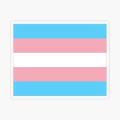 a pink and blue flag sticker