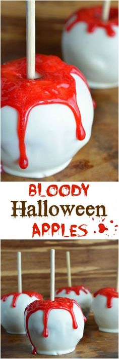 via WonkyWonderful Halloween Party Recipes, Best Halloween Party, Halloween Apples, Halloween Party Treats, Halloween Decor Diy, Fun Halloween Food, Halloween Baking