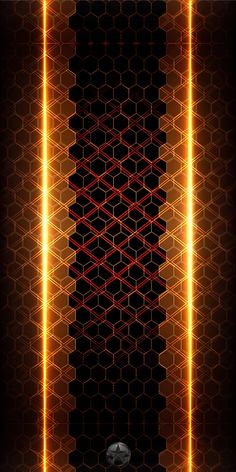 an abstract background with orange and red lines in the shape of hexagons