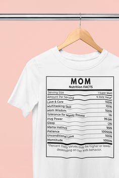 "Introducing our Mom Nutrifacts T-Shirt, the perfect gift for moms and expecting moms on Mother's Day, birthdays, or any special occasion. This t-shirt features fictional \"Mom Funny Nutrition Facts\" that celebrate the unique experiences and qualities of motherhood with a touch of humor. Crafted with care, this t-shirt is made from high-quality fabric to ensure comfort and durability. The front of the shirt showcases a playful design with humorous \"Mom Nutrition Facts\" that capture the essenc Mom Nutrition Facts, Grandpa Birthday Gifts, Mom Funny, Unique Experiences, Perfect Gift For Mom, Grandpa Gifts, New Mom, Mom Humor, Gifts For New Moms