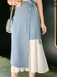 Skirt 2023 Trend Summer, Two Tone Skirt, Skirt Outfits Ideas, Ball Gown Prom Dresses, Gown Prom Dresses, Long Skirt Fashion, Short Prom Dresses, Fashion Design Patterns