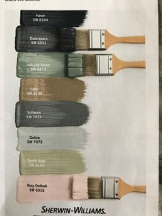 some paint colors are being used to create the color scheme for sherylin - williams's furniture