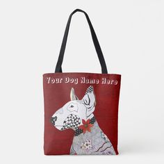 Cute and Colorful Bull Terrier Tote Bag Dog Names, Bull Terrier, Dogs, Color