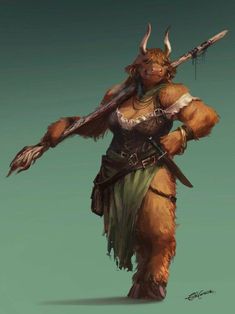 Minotaur Sorcerer, Archfey Warlock, Female Minotaur, Fantasy Races, Dungeons And Dragons Characters, Dungeons And Dragons Homebrew, Wow Art, Nagano