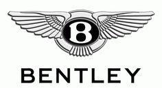 the bentley logo is shown in black and white, with an image of a bird on it