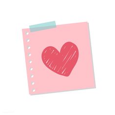 a piece of pink paper with a heart drawn on it