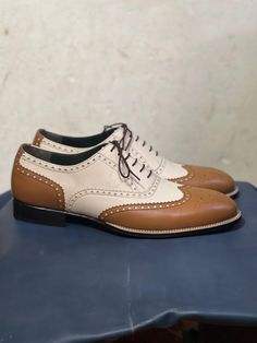 handmade leather shoe Italian Cap Toe Oxfords For Office, Beige Brogue Oxfords With Plain Toe, Classic Beige Wingtip Dress Shoes, Beige Oxfords With Brogue Detailing And Plain Toe, Formal Beige Brogue Oxfords, Beige Almond Toe Oxfords For Formal Wear, Beige Almond Toe Oxfords For Formal Occasions, Beige Oxfords For Business, Beige Brogue Oxfords For Formal Occasions