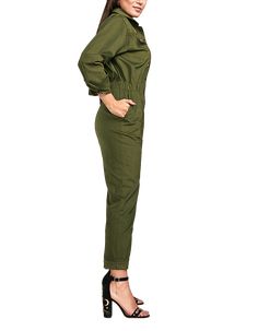 A cool off-duty style, this military-inspired design sewing pattern has straight leg bottoms and long sleeves with side pockets. Light cut, faux chest pockets, relaxed fit., you can pair it with both urban-sport or elegant-chic pieces. We recommend wearing plimsolls for a perfect look. With woven fabric material, the light cut and the highlighted waist make the jumpsuit one of your favourites. No one will believe you made this yourself! PATTERN INCLUDES Sizes EU: 34, 36, 38, 40, 42, 44, 46 Each Utility Style Khaki Jumpsuits And Rompers With Pockets, Khaki Utility Jumpsuit With Pockets, Khaki Utility Jumpsuits And Rompers, Trendy Winter Workwear Jumpsuits And Rompers, Spring Long Sleeve Jumpsuits And Rompers With Side Pockets, Khaki Cotton Jumpsuits And Rompers For Fall, Utility Long Sleeve Jumpsuits For Work, Utility Long Sleeve Jumpsuits And Rompers For Workwear, Long Sleeve Utility Jumpsuit For Work