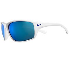 Featuring a lightweight frame for optimum performance during workouts or training, these sports-wrap sunglasses provide a smart and savvy solution for sunny days.  From Nike. Sporty Blue Shield Sunglasses For Sports, Blue Functional Sports Sunglasses, Functional Sports Sunglasses For Summer, Functional Anti-reflective Shield Sunglasses For Sports, Sporty White Shield Sunglasses With Polarized Lenses, Functional Polarized Shield Sunglasses For Sports, Sporty Shield Sunglasses With Uv Protection For Sports, Sporty Shield Sunglasses With Uv Protection, Functional Sports Sunglasses With Anti-reflective Coating