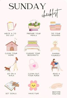 Weekly Things To Do, Good Days Ahead, Things To Do In A Day, The Perfect Day Routine, Things To Do On A Sunday, Self Care Things To Do, Sunday To Do List, Weekly Goals Ideas, Sunday Checklist