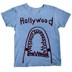 Hollywood SharkSoft and comfy tagless apparelMade in CaliforniaTri-blend 50% polyester, 25% cotton, 25% rayon Shark Shirt, Shark T Shirt, Street Kids, Modern Kids, Kid Tees, Unisex Style, Relaxed Style, Natural Organic, Individual Style