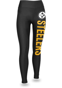 Zubaz Pittsburgh Steelers Womens Black Vertical Graphic Pants - 15230377 Sporty Pants With Logo Print For Sports, Black Sporty Bottoms For Cheerleading, Sporty Black Bottoms For Cheerleading, Collegiate Black Bottoms For Sports Events, Black Stretch Activewear For Cheerleading, Sporty Bottoms For Cheerleading And Sports Season, Sporty Bottoms For Cheerleading, Team-colored Sports Bottoms With Team Name, Collegiate Style Sports Bottoms With Letter Print