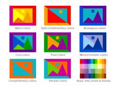 an image of different colors that are in the shape of paper origami shapes