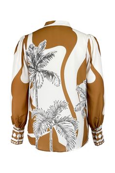 Description Palm tree print tie neck blouse V-neck with self ties Two buttoned cuffs Long sleeves with shirred sleeve caps Shirred forward shoulder seams Detail 100% POLYESTER IMPORTED Size & Fit Model is 5'7" and wearing size Small Shirred Sleeve, Palm Tree Print, Tie Neck Blouse, Scarf Set, Printed Ties, Tree Print, Tie Neck, Blouse Top, Palm Tree