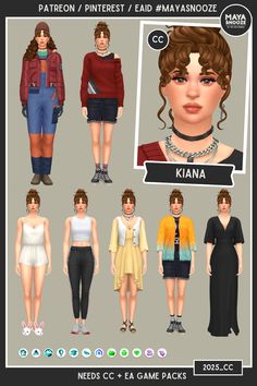 an image of some people in different outfits and hair styles for males, females, or females