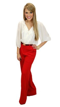 Classic Trousers, Red Chic Red Formal Pants, Chic Red Office Pants, Red Office Pants For Spring, Red High-waisted Pants For Business Casual, Red Elegant Business Casual Bottoms, Elegant Red Business Casual Bottoms, Chic Red Bottoms For Business Casual, Red Trousers, Fashionably Late