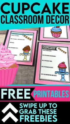 cupcake classroom decor with free printables