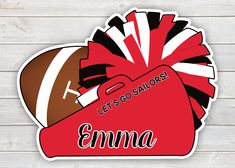 a football helmet with the words, let's go sailors and an emna on it