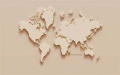 the world map is made up of white paper and has been cut out into smaller pieces