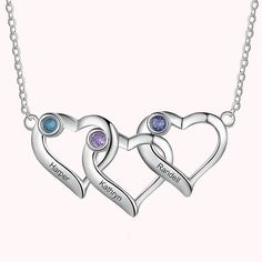 [UNIQUE DESIGN]: This necklace features a delicate heart-shaped design, symbolizing endless love and care. Simple and elegant yet fashionable. 1-5 birthstones further enhance its charm. Colored gemstones symbolize the company of family members. Personalized names can also be engraved on the necklace to give the necklace a warmer feel.
[HIGH QUALITY]: Made of high-quality brass or silver, this necklace is safe and hypoallergenic, ensuring comfort and durability for daily wear.
[SUITABLE FOR ANY O Double Heart Birthstone Necklaces For Anniversary, Silver Heart Necklace For Anniversary And Mother's Day, Personalized Heart Cut Birthstone Necklace For Anniversary, Heart Birthstone Necklace For Anniversary, Anniversary Birthstone Necklace With Open Heart Charm, Elegant Heart Cut Necklace For Birthday, Heart Charm Birthstone Necklace For Anniversary, Double Heart Birthstone Necklaces For Anniversary Gift, Silver Double Heart Necklace For Anniversary