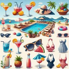 an image of a beach scene with drinks