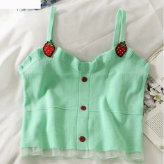 Strawberry Embroidered Camisole Crop Tops – Tomscloth Green Cotton Camisole Crop Top, Cute Stretch Camisole Top, Fitted Green Vest Top, Cute Fitted Camisole Top, Cute Stretch Sleeveless Tops, Cute Fitted Tank Camisole, Green Cotton Vest Top, Green Fitted Summer Vest, Cute Green Fitted Crop Top