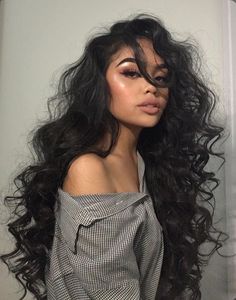 Grunge Hair, 가을 패션, Curly Hairstyle, Curly Hair Styles Naturally, Long Black, Pretty Hairstyles, Wavy Hair, Baby Hairstyles, Hair Looks