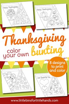 thanksgiving coloring pages for kids to color with the words, happy thanksgiving and pumpkins