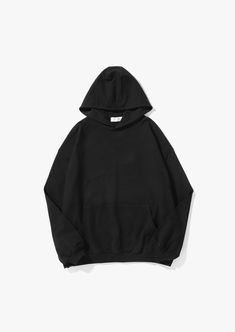 Adult Hoodie | Black - Mila & Co. Sweat Noir, Black Sweats, Basic Hoodie, Terry Fabric, French Terry Fabric, Kangaroo Pouch, Oversized Hoodie, Black Sweater, How To Dye Fabric