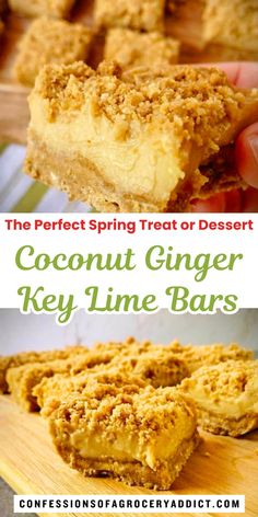 the perfect spring treat or dessert coconut ginger key lime bars are easy to make and delicious