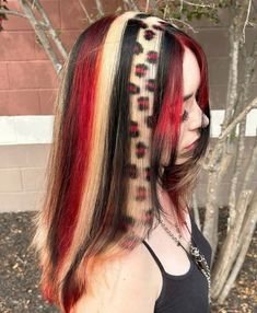 Animal Print Hair, Skunk Hair, Space Concept, Hair Streaks, Alternative Hair, Hair Colours