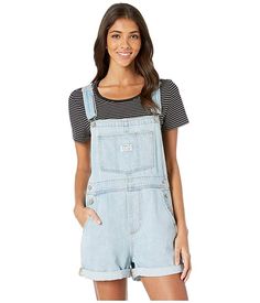 Levi's® Premium Premium Vintage Shortall at Zappos.com Maternity Overalls, Jeans Store, Girls Overalls, Dungarees Shorts, Levi Shorts, Short Legs, Trendy Collection, Country Chic, Overall Shorts