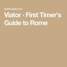 the cover of a book that says, visitor first timer's guide to rome