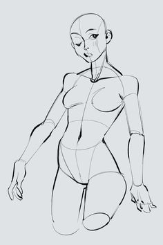 a black and white drawing of a woman in a body suit with her hands on her hips