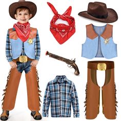 a young boy dressed up as a cowboy