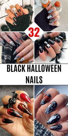 Halloween Square Nail Designs, Spooky Nail Ideas Short, Spooky Nails 2024, Coffin Shaped Halloween Nails, Almond Spooky Nails, Halloween Nail Designs Almond Shape, Halloween Toe Nails, Halloween Toes, Almond Shaped Nails Designs